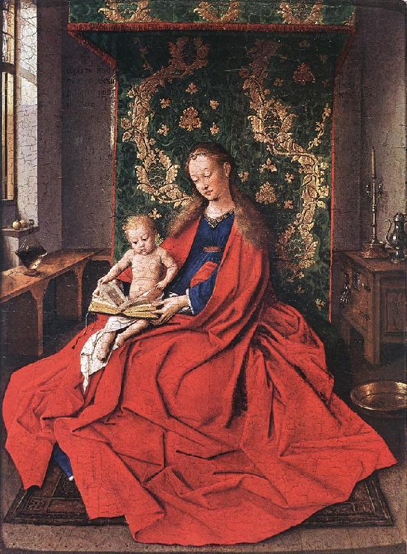 EYCK, Jan van Madonna with the Child Reading dfg